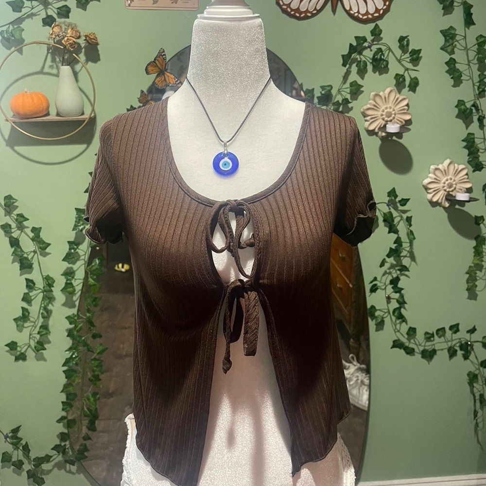 brown tie top